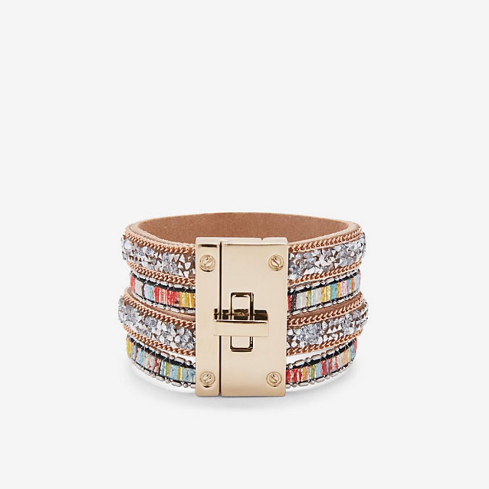 EUC Express Multi Stripe Turnlock Cuff Bracelet